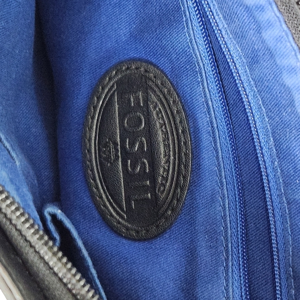 Fossil Black Canvas Polkadot Crossbody Bag - Picture 8 of 13